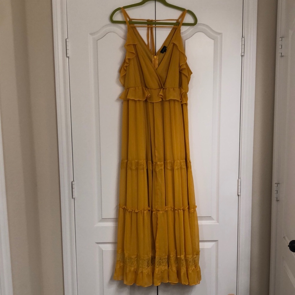 Yellow Ruffled Maxi Dress